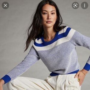 Anthropologie Maeve Paulina Striped Blue and White Sweater. Size: S. Worn once!